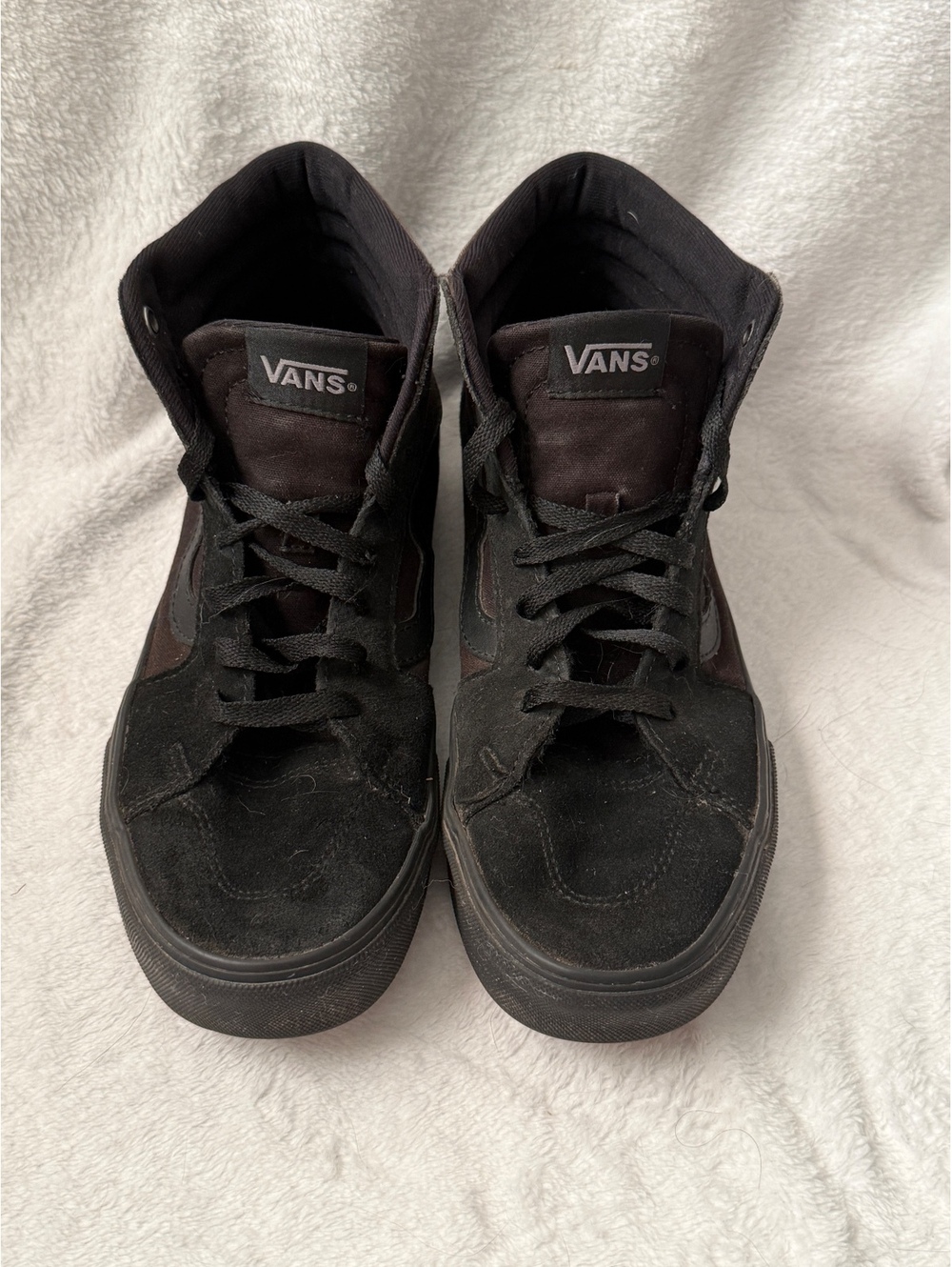 Vans Sk8-Hi Mens 7.5 Black Suede Canvas High Top 721356